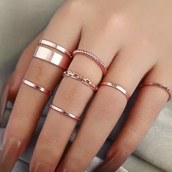 Набор колец для женщин, винтажное кольцо в форме сердца с бантом на палец, женское модное ювелирное изделие, свадебные подарки