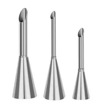 Набор кондитерских насадок из нержавеющей стали Легкие инструменты для украшения выпечки и глазури с 3 длинными насадками для эклеров Набор для украшения эклеров