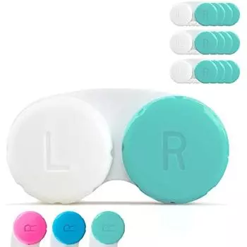 Набор контейнеров для контактных линз, 12 штук. Коробка для контактных линз, ежегодный запас. Идеально подходит для путешествий. Гигиена Зеленый цвет 10x8x5cm