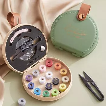 Набор коробок для игл и ниток, многофункциональная бытовая сумка для игл и ниток, портативный мини-органайзер для шитья абрикосовый