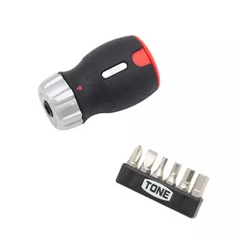 Набор коротких отверток с трещоткой TONE с магазином RSDM6S Ширина бита под ключ Содержимое 7 предметов 6,35 мм чёрный