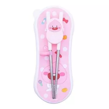 Набор корректирующих палочек для еды Kakao Friends Little Friends в широком футляре, Little Apeach, 1 комплект, лучший персонаж Кореи