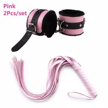 Набор кожаных наручников для рабства, веревка, ремень для пощечины, порка, удар, кнут с кисточкой для БДСМ, игры для взрослых, инструмент для плетения, секс-игрушки