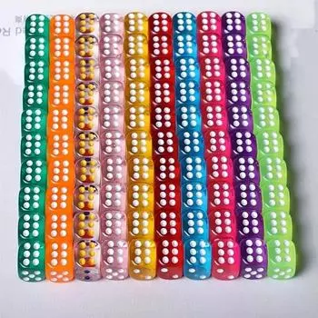 Набор красочных 6-сторонних игровых кубиков из 100 шт. для детей и взрослых — идеально подходит для настольных игр и ролевых игр 100pcs