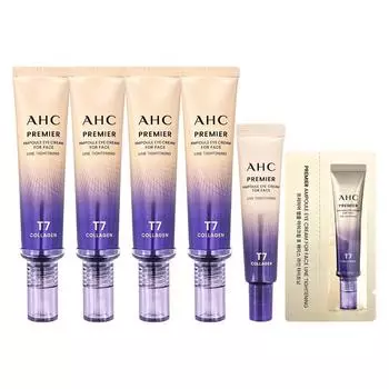 Набор кремов для кожи вокруг глаз Tightening T7 от AHC Line (40 мл x 4, 12 мл x 1 + Образцы) - Против морщин и увлажнение