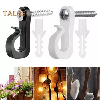 Набор крючков для подвешивания гирлянд с винтами, нержавеющая конструкция, грузоподъемность 20 фунтов, для использования в помещении и на открытом воздухе, комплект зажимов для крючков для подвешивания светильников 30PCS белый