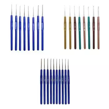 Набор крючков для вязания 8/10 шт. для артрита руки, эргономичные ручки, спицы для вязания крючком 0,6 мм-2,0 мм для кружевоплетения, рукоделия