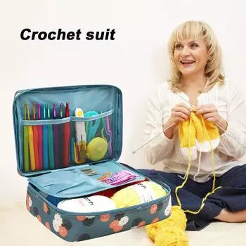Набор крючков для вязания крючком из шерсти для начинающих, ручная работа, вязание крючком, игла, пряжа, шерсть, сумка для хранения, аксессуары для шитья своими руками