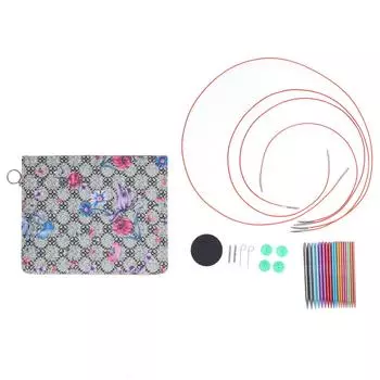 Набор круговых спиц для вязания 9 размеров Прочный алюминиевый эргономичный дизайн Набор круговых спиц для