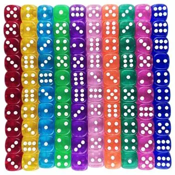 Набор кубиков D6, 14 мм, прозрачные кубики для изготовления головоломок, поделок и классных комнат, набор из 10 шт. зелёный