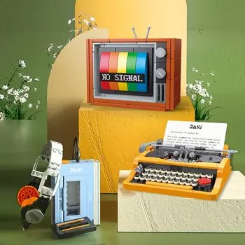 Набор кубиков для пишущей машинки Player Vintage Block Toys Office Decoration Building Set Creative Birthday Gift without box