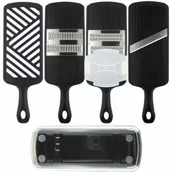 Набор кухонной посуды Nagao, полоса, сделано в Японии Tsubame-Sanjo, нарезка ломтиками/терка/жульен/тонкая PGS-05 чёрный