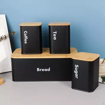Набор кухонных канистр, хлебница на столешнице, практичный многоцелевой контейнер для хранения продуктов, фермерский дом