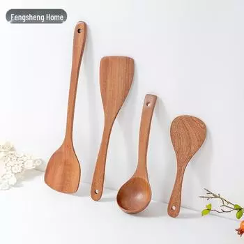 Набор кухонных ложек из черного дерева: Лопатка с длинной ручкой, лопатка для жарки, набор кухонных принадлежностей. Plastic spatula