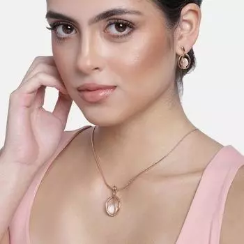 Набор кулонов Estele 24 KT с покрытием из розового золота в виде необычной ракушки для женщин/девочек