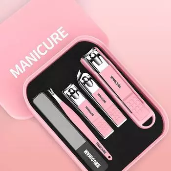 Набор кусачек для ногтей с коробкой Высококачественные бытовые кусачки для ногтей Мужские и женские универсальные инструменты для педикюра Простые портативные инструменты для ногтей розовый