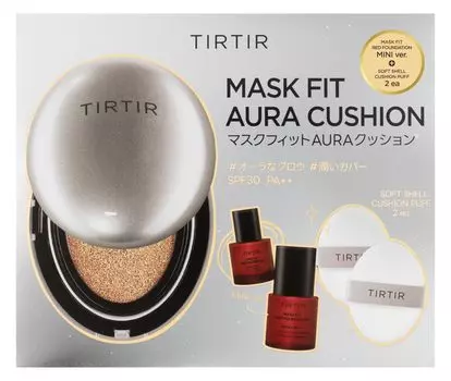 НАБОР КУШИНОВ MASK FIT 02 НАБОР КУШИНОВ MASK FIT продукт красная тональная основа мини 10 мл пуховка AURA 21N [TIRTIR] [TIRTIR] (18г + + 2шт.)