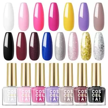 Набор лаков для ногтей COSCELIA, 7 мл, чистый цветной лак для ногтей, замачиваемый УФ-гель без лампы в домашних условиях