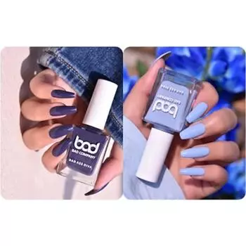 Набор лаков для ногтей, нетоксичный лак для ногтей, долговечная, устойчивая к сколам краска для ногтей, эмаль КОМБО, набор из 2 шт. (10 мл каждый х 2) (Блюз) (10ml each X 2)