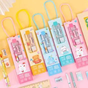 Набор ластиков для карандашей, полезные, изысканные, легкие, 5-в-1, канцелярские принадлежности для школьников, школьные принадлежности жёлтый