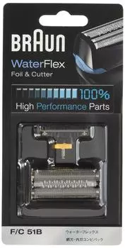 Набор лезвий Braun Shaver Water Flex Net 51B 51B [оригинальный продукт] Лезвие/внутренняя часть F/CF/C чёрный