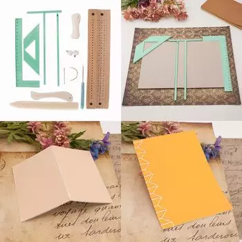 Набор линеек и принадлежностей для переплета L-образная линейка T-образная линейка Шаблон для расстановки интервалов Набор угольников для резки углов