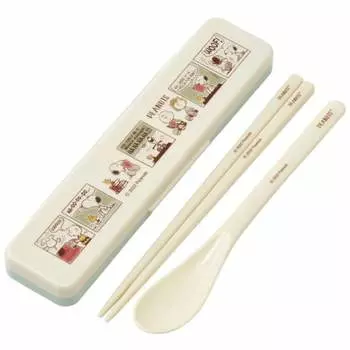 Набор ложек и палочек для еды Skater, 18 см, антибактериальная обработанная коробка для обеда для взрослых, поставляется с силиконовой подушкой и не издает ни звука. Сделано в Японии