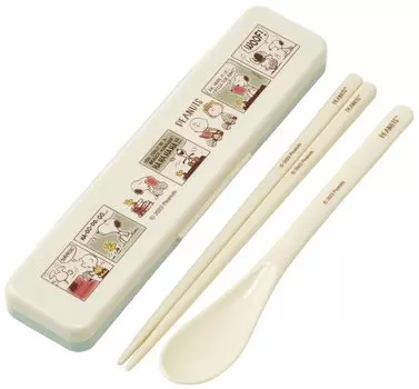 Набор ложек-палочек для еды Skater, 18 см, антибактериальная обработанная коробка для обеда для взрослых, поставляется с силиконовой подушечкой и издает звук. Сделано в Японии