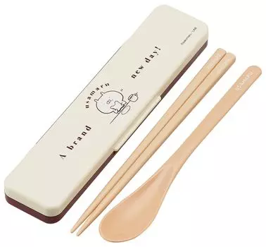 Набор ложек-палочек для еды Skater, 18 см, антибактериальная обработка, ланч-бокс для взрослых, поставляется с силиконовой подушечкой и издает звук, сделано в Японии