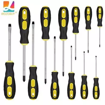 Набор магнитных отверток, крестообразные и шлицевые наконечники, профессиональный набор отверток с мягкой рукояткой