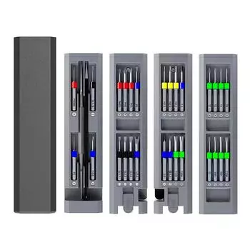 Набор магнитных отверток, Набор прецизионных отверток 30-в-1, Мини-набор инструментов для ремонта очков, серый