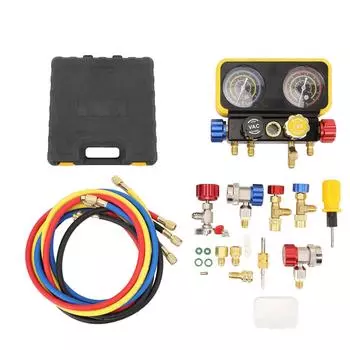 Набор манометров для коллектора кондиционера Профессиональный набор инструментов для манометров для коллектора автомобиля для R410a R22 и R134a Ref