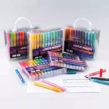 Набор маркеров для акриловых красок Яркие цвета маркер для детей Нетоксичные водостойкие быстросохнущие краски 12pcs