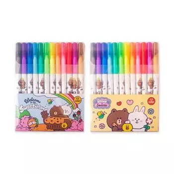 Набор маркеров Line Friends, 12 цветов, 2 шт.