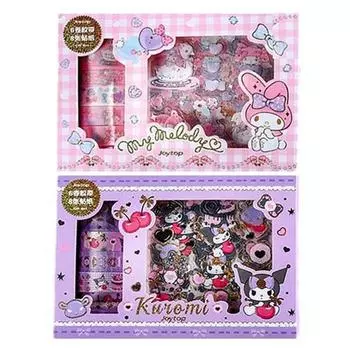 Набор маскирующих лент Sanrio Daku 1+1 Kuromi Melody Daku, большой подарочный набор, 1 шт., Kuromi + Melody