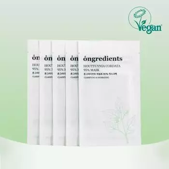 Набор масок Ongradients Houttuynia cordata 95% (5 листов),Корейский пакет масок