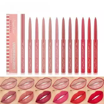 Набор матовой помады и карандаша для губ, стойкая водостойкая помада с гладкой текстурой и ярким цветом для женщин GYY 01