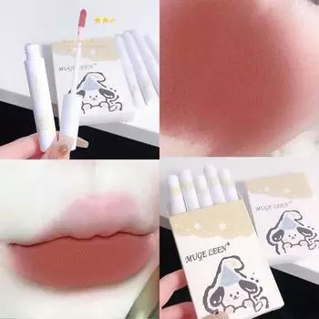 Набор матовой помады, отбеливающая глазурь для губ, сексуальный красный оттенок для губ, жидкая помада для женщин, макияж