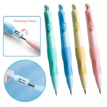 Набор механических карандашей для коррекции осанки, набор карандашей со стержнем 2,0 мм, мягкий силиконовый карандаш с точилкой для детей синий