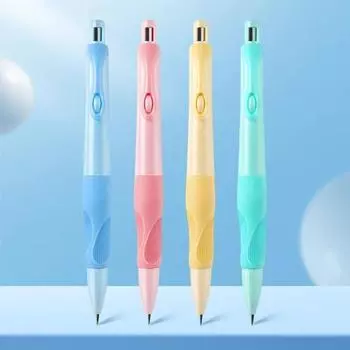 Набор механических карандашей с корректирующей ручкой, набор стержней для карандашей с мягкой силиконовой ручкой диаметром 2,0 мм синий