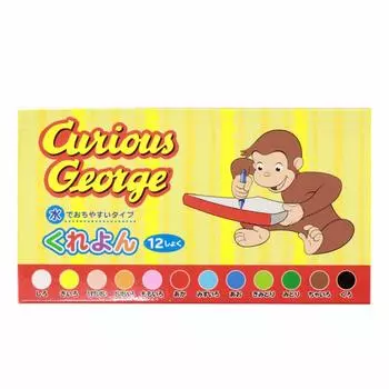 Набор мелков Gakken Curious George Crayon 12 цветов Легко смывается водой, тип H09854 Sta:Ful
