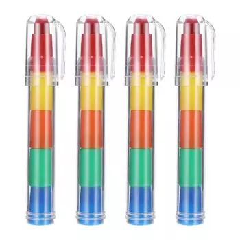 Набор мелков PATIKIL Stacking Crayons из 4 5 цветов, складные круглые мелки для домашнего офиса, вечеринки, художественных принадлежностей для обучения рисованию