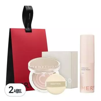 Набор Meriston Light 3, 2 набора, Rill Cover Melting Pact Natural Bigs + 1 сменный блок Reel Cover Melting Fact + 1 Pore Stick Primer, набор корейской косметики