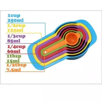 Набор мерных инструментов для выпечки кофе, 6 шт., радужная пластиковая мерная ложка, чашка