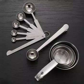 Набор мерных ложек из нержавеющей стали, штабелируемый мерный стаканчик, мерная ложка для выпечки, мерный совок для кофе, порошка, специй, инструменты для выпечки