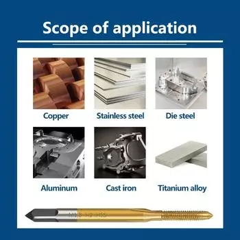 Набор метчиков с прямой резьбой HSS-покрытием, сверло M1M1 8