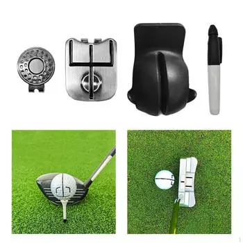 Набор меток для мяча для гольфа, аксессуары для гольфа, ручка для рисования линий для взрослых игроков в гольф