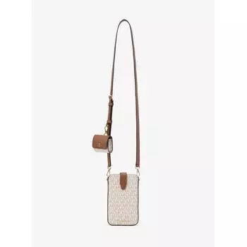 НАБОР MICHAEL KORS JET SET ПУНКТ ДЛЯ ТЕЛЕФОНА С TECH ATTACH EXTRA SMALL MK SIGNATURE 35H3GTTC0B150 ВАНИЛЬ