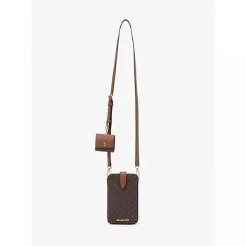 НАБОР MICHAEL KORS JET SET ПУНКТ ДЛЯ ТЕЛЕФОНА С ТЕХНИЧЕСКИМ креплением EXTRA SMALL MK SIGNATURE 35H3GTTC0B200 КОРИЧНЕВЫЙ