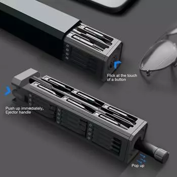 Набор мини-отверток с футляром для хранения. Эргономичная конструкция рукоятки. Магнитная отвертка с лезвием высокой твердости.